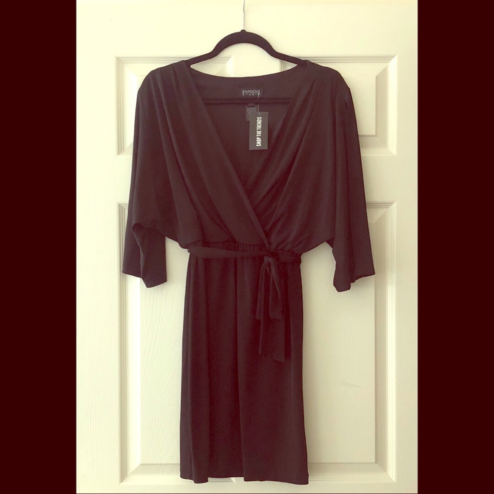 NWT Wrap Black Dress